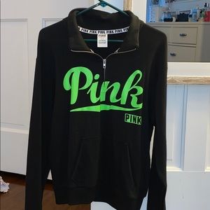 Pink half zip pullover